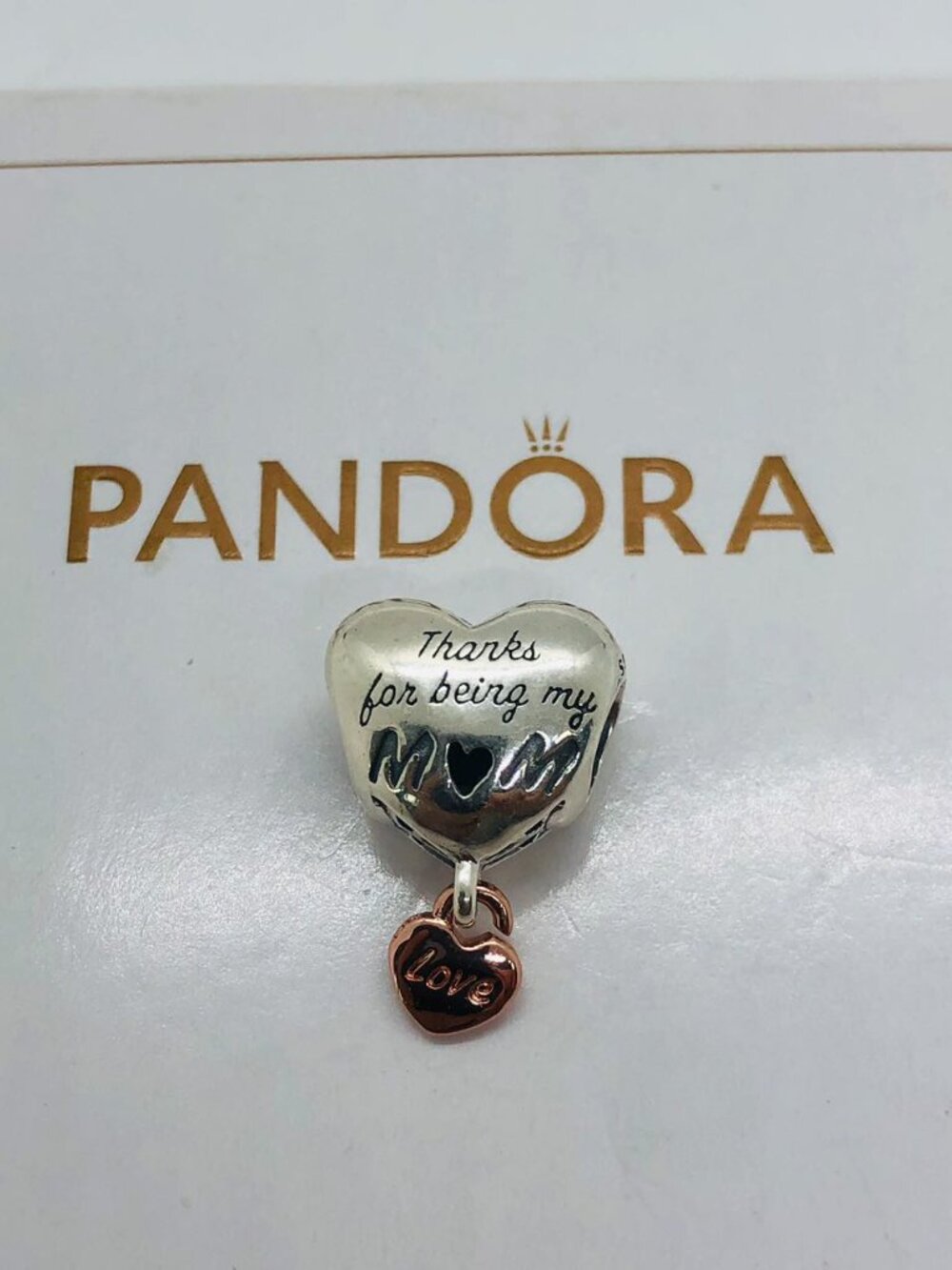 Pandora Love You Mom Heart Charm Thanks for being my mum